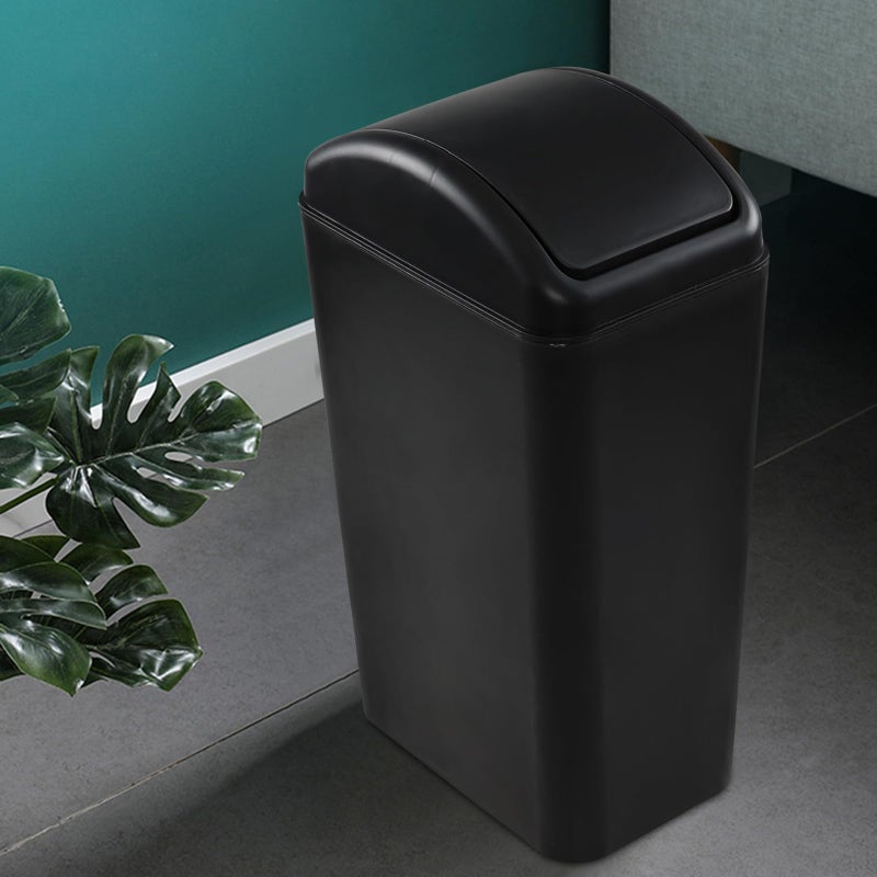 Doryh 3.5 Gallon Slim Plastic Trash Can with Swing Lid, 14 L Small Garbage Can, Black - Image 5